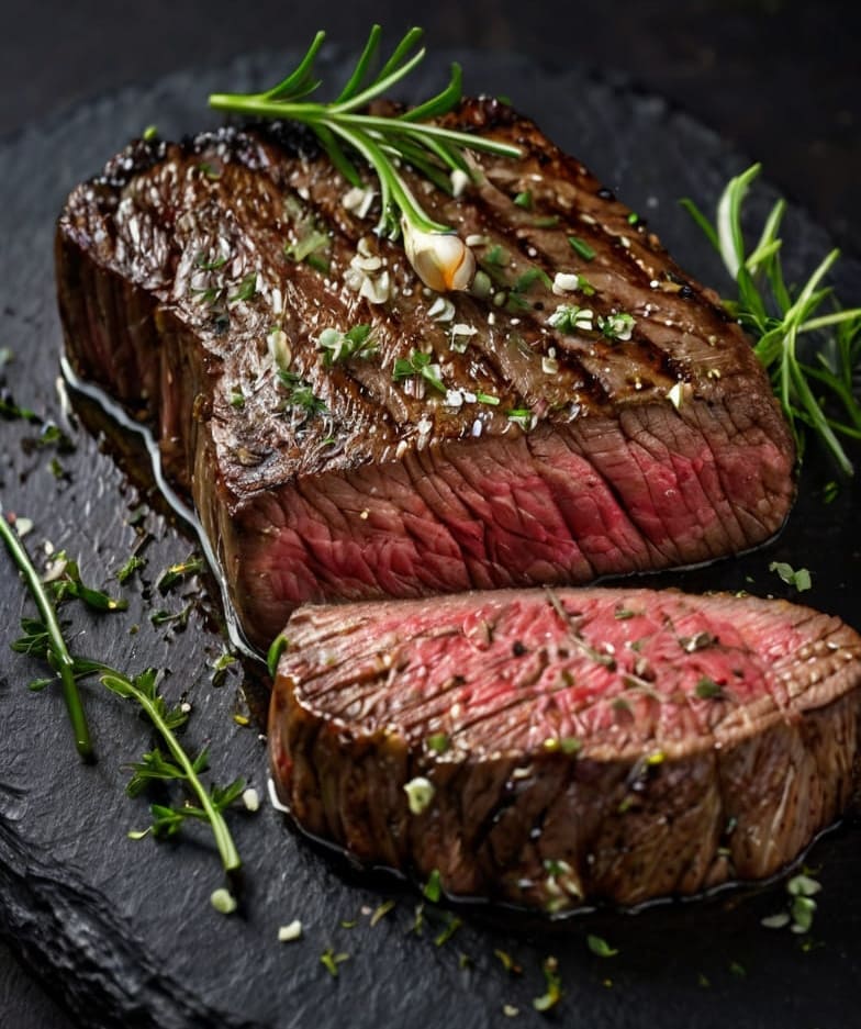 Steak mit geschmolzener Butter
