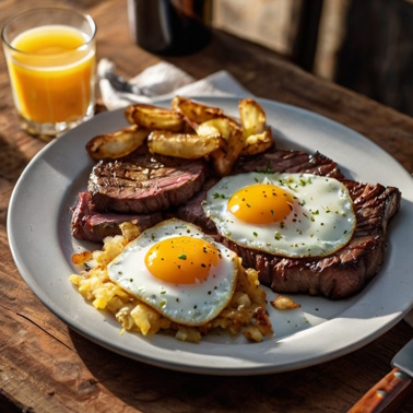 Steak mit Spiegelei