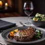 Steak in kräftiger Rotweinsoße